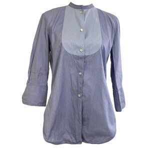 Helmut Lang‎ Poplin Top Womens Blue Pin-Striped Size M